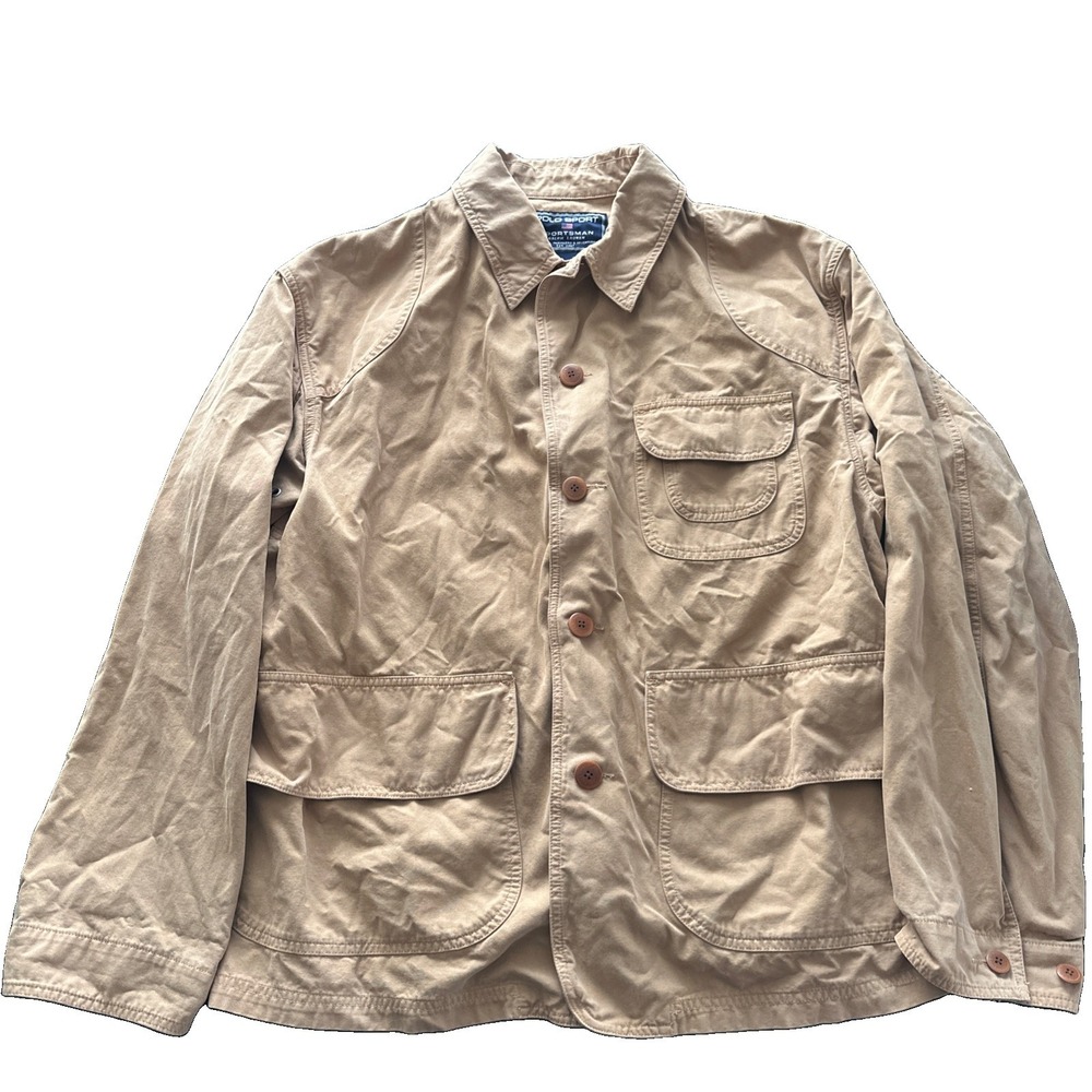 Vintage 90's Polo Sport Sportman Ralph Lauren Hunting Worker Jacket Mens Sz L